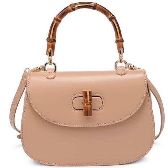 Urban Expressions Handbags - Allison Bamboo Top Handle Crossbody Natural